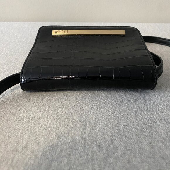 Fiorelli Faux Crocodile Leather Black Gold Detail Crossbody Bag - Picture 6 of 15